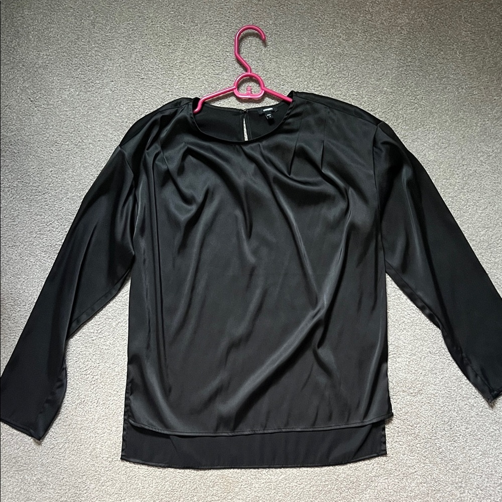 Express Black Satin Blouse